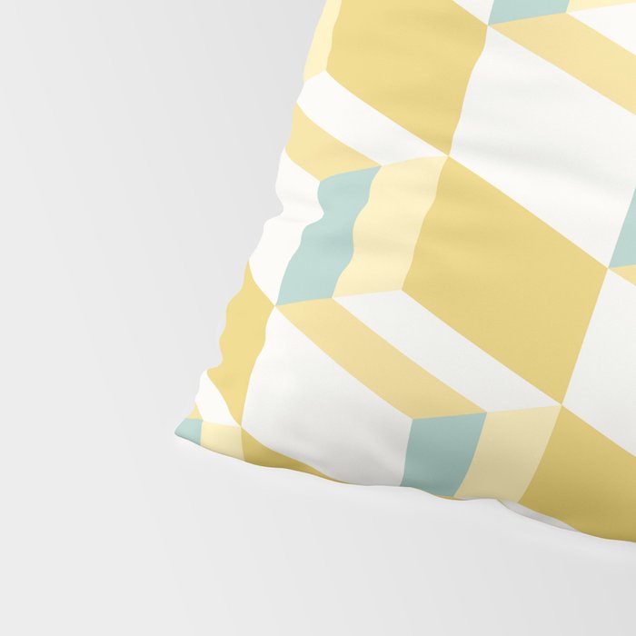 Cuboid Geometric Abstract Shapes Pattern XXXVI Pillow Sham Gallery Image 4