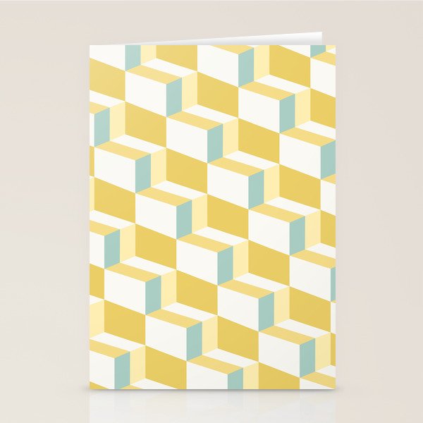 Cuboid Geometric Abstract Shapes Pattern XXXVI Stationery Card Gallery Image 1