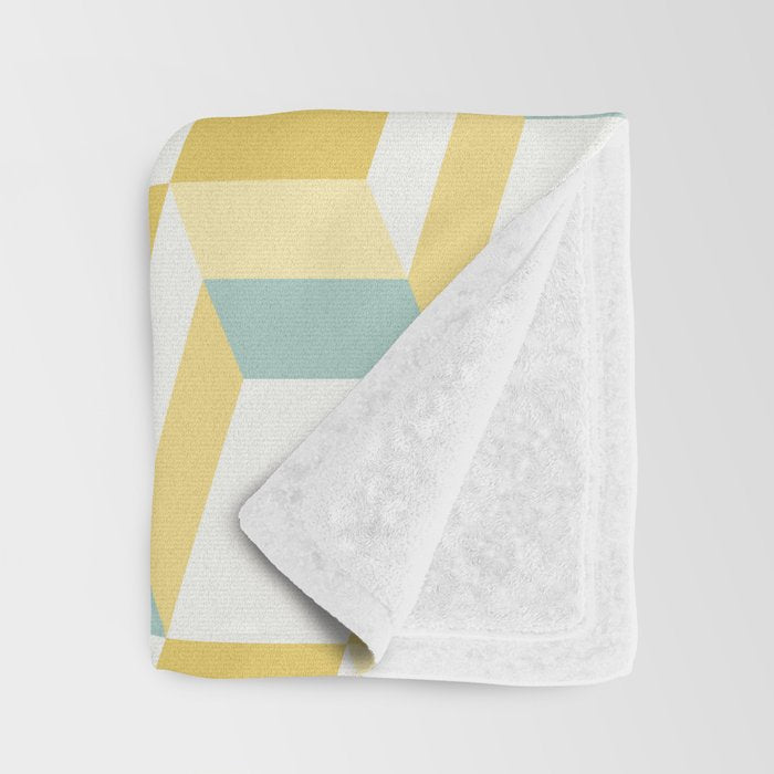 Cuboid Geometric Abstract Shapes Pattern XXXVI Throw Blanket Gallery Image 3