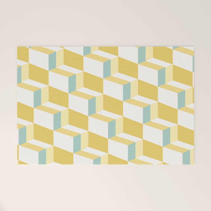 Cuboid Geometric Abstract Shapes Pattern XXXVI Welcome Mat Gallery Image 1