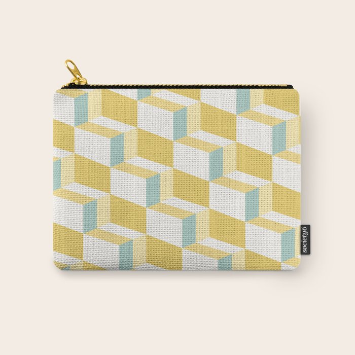 Cuboid Geometric Abstract Shapes Pattern XXXVI Carry All Pouch Gallery Image 1