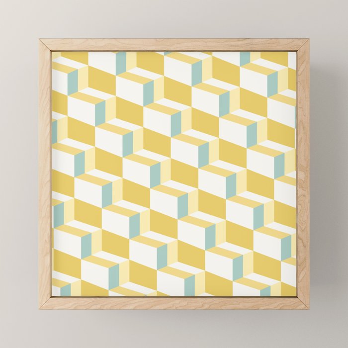Cuboid Geometric Abstract Shapes Pattern XXXVI Mini Art Print Gallery Image 1