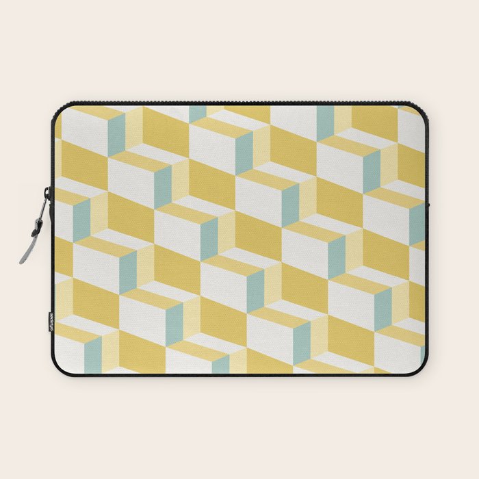 Cuboid Geometric Abstract Shapes Pattern XXXVI Laptop Sleeve Gallery Image 1
