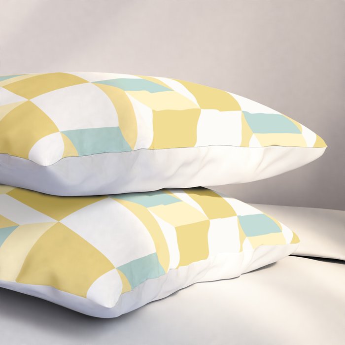 Cuboid Geometric Abstract Shapes Pattern XXXVI Pillow Sham Gallery Image 3