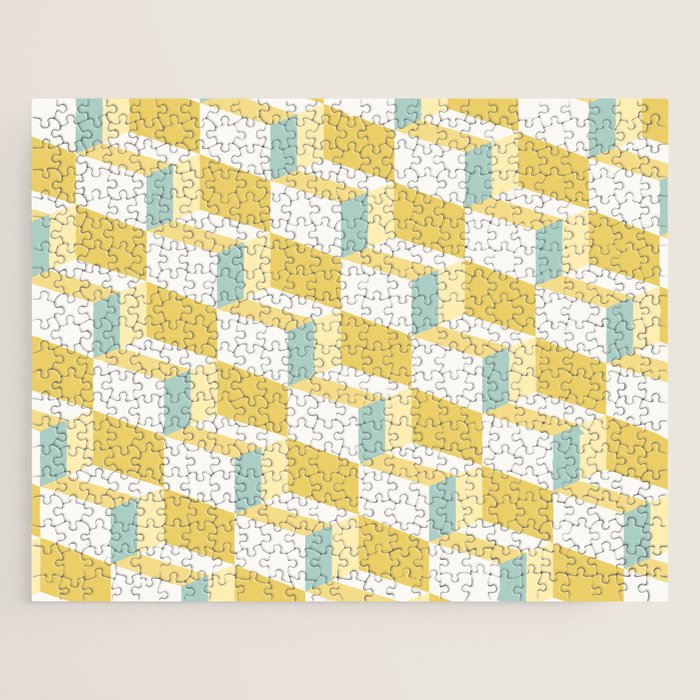 Cuboid Geometric Abstract Shapes Pattern XXXVI Jigsaw Puzzle Gallery Image 1