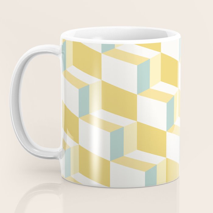 Cuboid Geometric Abstract Shapes Pattern XXXVI Coffee Mug Gallery Image 3