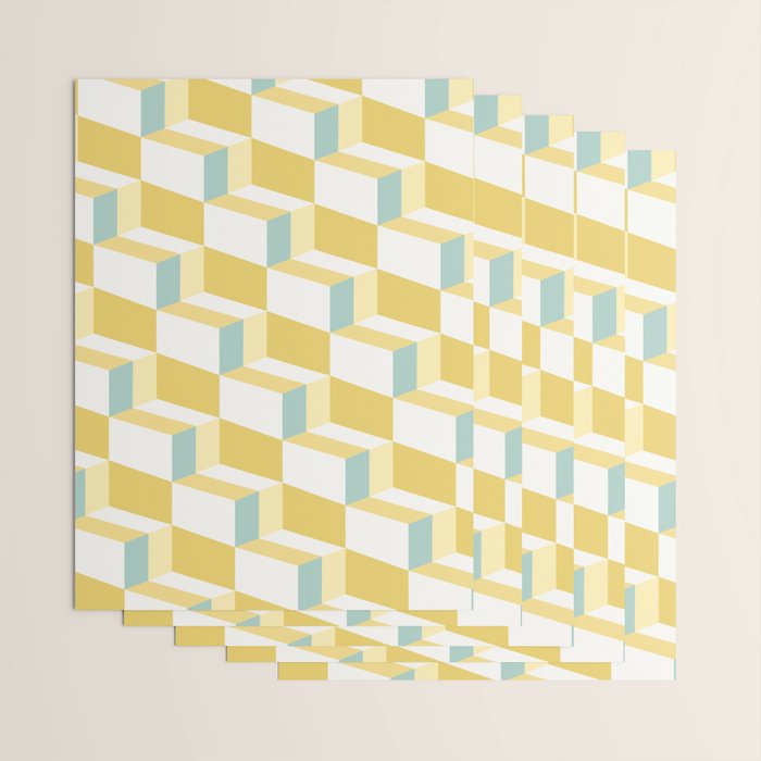 Cuboid Geometric Abstract Shapes Pattern XXXVI Wrapping Paper Gallery Image 3