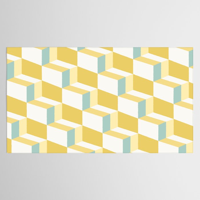 Cuboid Geometric Abstract Shapes Pattern XXXVI Tablecloth Gallery Image 2