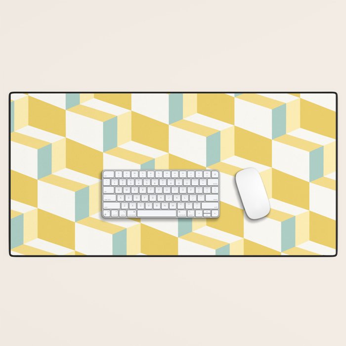 Cuboid Geometric Abstract Shapes Pattern XXXVI Desk Mat Gallery Image 1