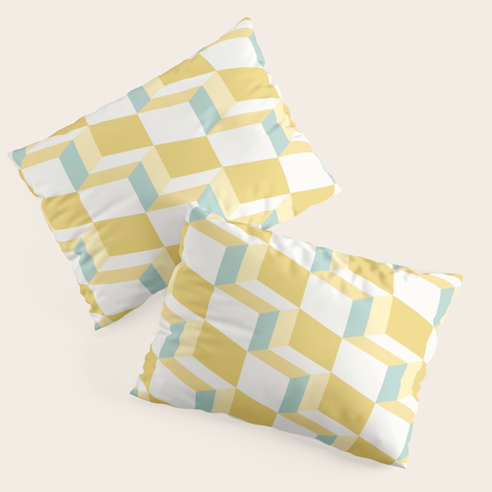 Cuboid Geometric Abstract Shapes Pattern XXXVI Pillow Sham Gallery Image 3