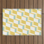 Cuboid Geometric Abstract Shapes Pattern XXXVI Outdoor Rug Gallery Image 1