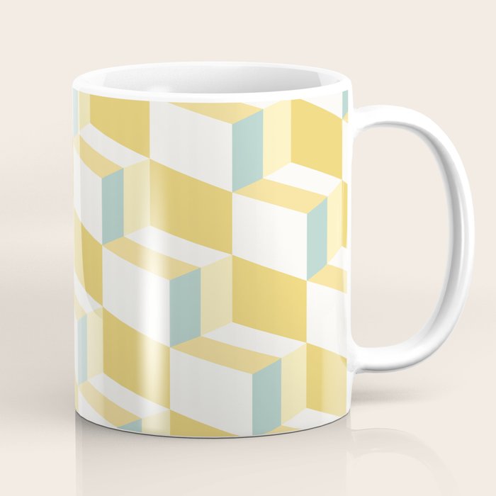 Cuboid Geometric Abstract Shapes Pattern XXXVI Coffee Mug Gallery Image 1