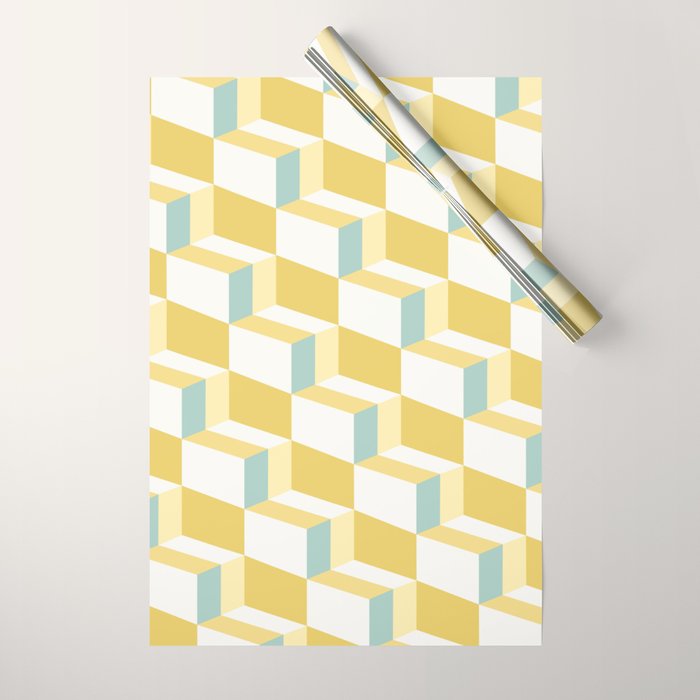 Cuboid Geometric Abstract Shapes Pattern XXXVI Wrapping Paper Gallery Image 1