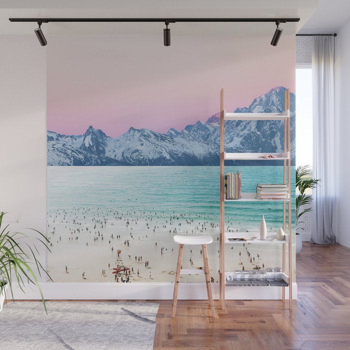 The Island, Pastel Tropical Beach, Travel Nature Landscape, Surrealism Photography Summer Wall Mural Gallery Image 1
