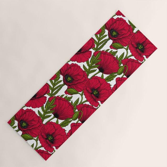 Red Poppy garden 2 Yoga Mat Gallery Image 1