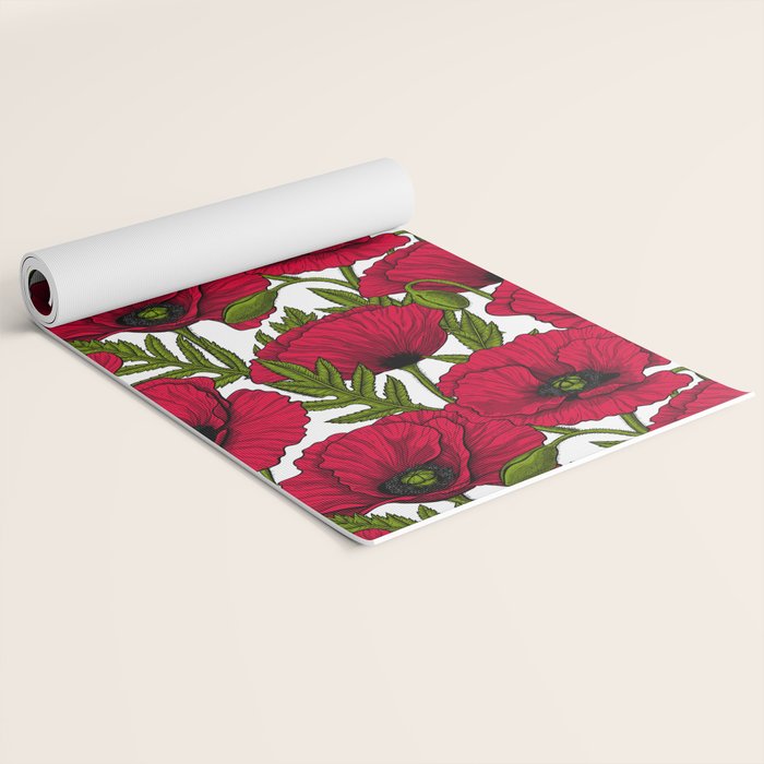 Red Poppy garden 2 Yoga Mat Gallery Image 2