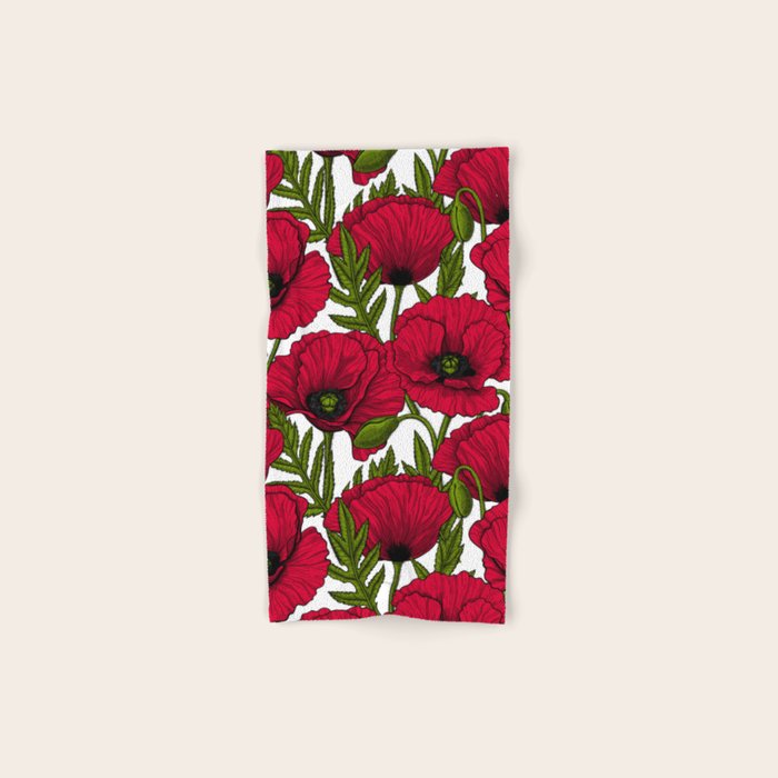 Red Poppy garden 2 Bath Towel Gallery Image 1