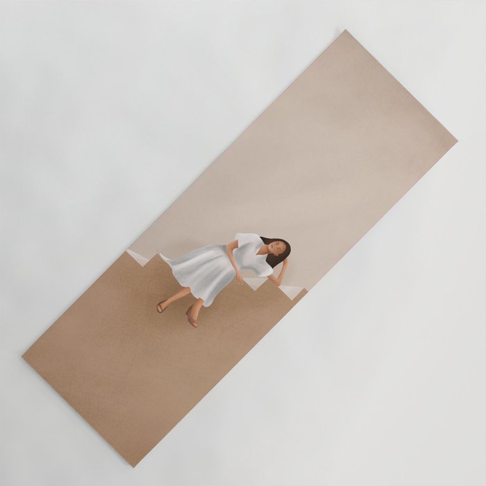 Girl Thinking on a Stairway Yoga Mat Gallery Image 1