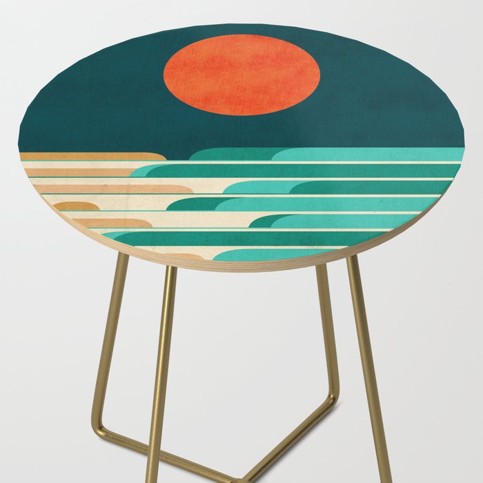 Chasing wave under the red moon Side Table Gallery Image 2