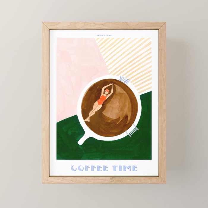 Swimming in Coffee Mini Art Print Gallery Image 1