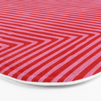 Hot Pink Geometric Drawing Digital Linocut Bath Mat Gallery Image 3