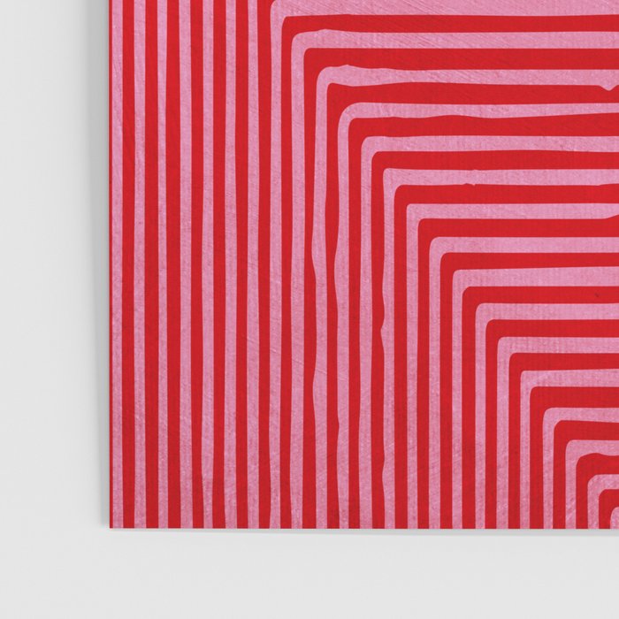 Hot Pink Geometric Drawing Digital Linocut Poster Gallery Image 3