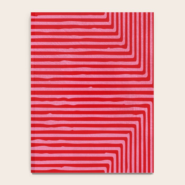Hot Pink Geometric Drawing Digital Linocut Notebook Gallery Image 4