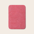 Hot Pink Geometric Drawing Digital Linocut Bath Mat Gallery Image 1