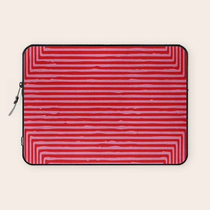 Hot Pink Geometric Drawing Digital Linocut Laptop Sleeve Gallery Image 1