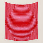 Hot Pink Geometric Drawing Digital Linocut Wall Tapestry Gallery Image 4