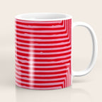 Hot Pink Geometric Drawing Digital Linocut Coffee Mug Gallery Image 1