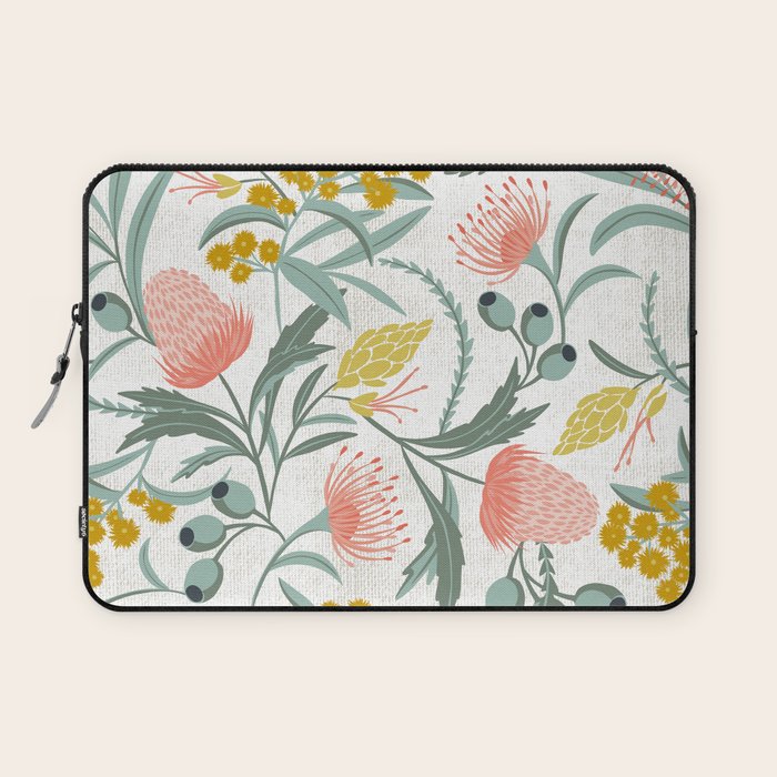 Flora Australis White Laptop Sleeve Gallery Image 1