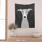 Cute Greyhound, Italian Greyhound or Whippet Cartoon Dog Wall Tapestry Gallery Image 2