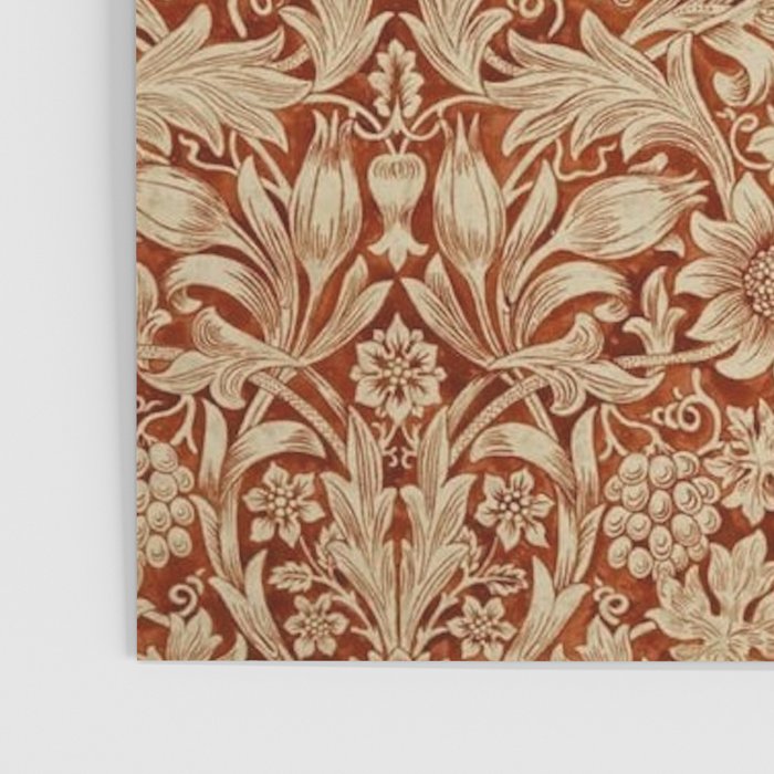 William Morris Pure Sunflower Red Saffron Vellum Vintage Pattern Poster Gallery Image 3