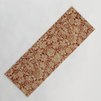 William Morris Pure Sunflower Red Saffron Vellum Vintage Pattern Yoga Mat Gallery Image 1
