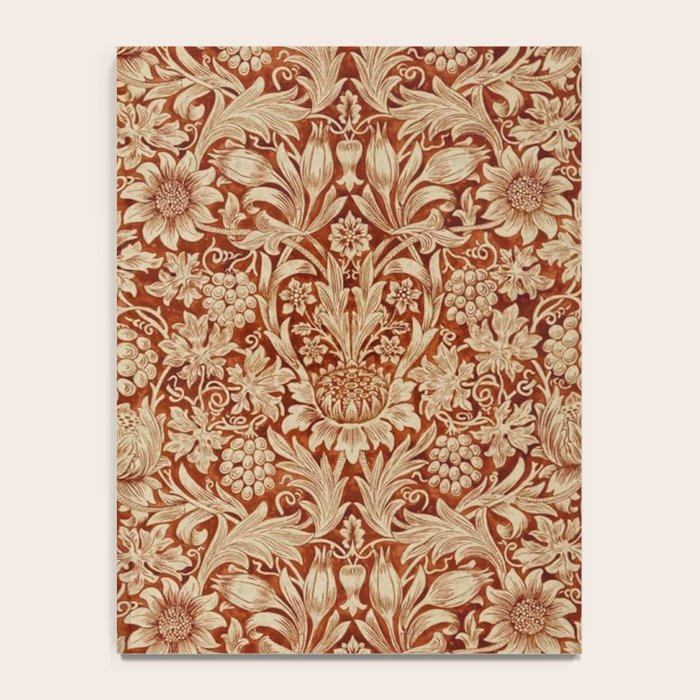 William Morris Pure Sunflower Red Saffron Vellum Vintage Pattern Notebook Gallery Image 4