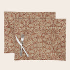 William Morris Pure Sunflower Red Saffron Vellum Vintage Pattern Placemat Gallery Image 1