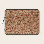 William Morris Pure Sunflower Red Saffron Vellum Vintage Pattern Laptop Sleeve Gallery Image 1