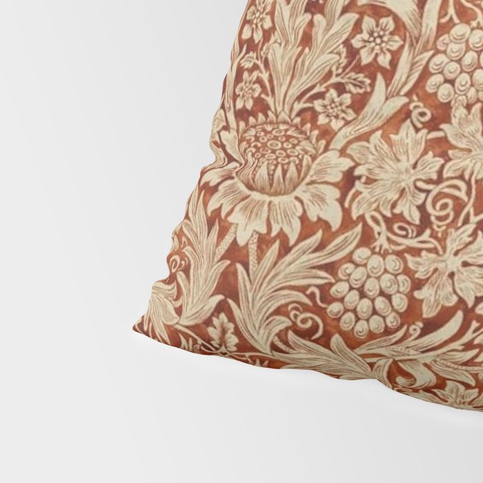 William Morris Pure Sunflower Red Saffron Vellum Vintage Pattern Pillow Sham Gallery Image 4