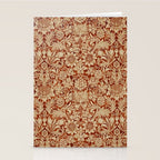 William Morris Pure Sunflower Red Saffron Vellum Vintage Pattern Stationery Card Gallery Image 2