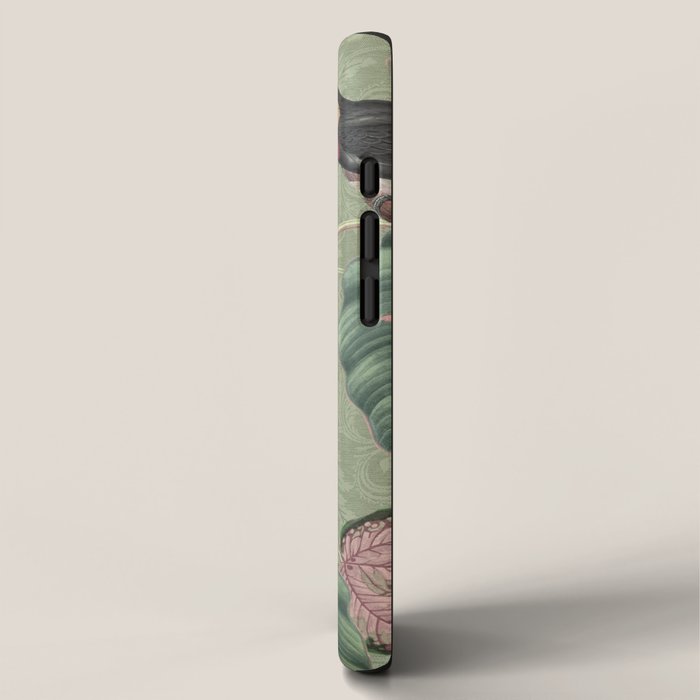 Tropical jungle vintage toucans and passiflora flower green botanical jungle iPhone Case Gallery Image 2