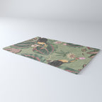 Tropical jungle vintage toucans and passiflora flower green botanical jungle Rug Gallery Image 3