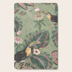 Tropical jungle vintage toucans and passiflora flower green botanical jungle Cutting Board Gallery Image 1