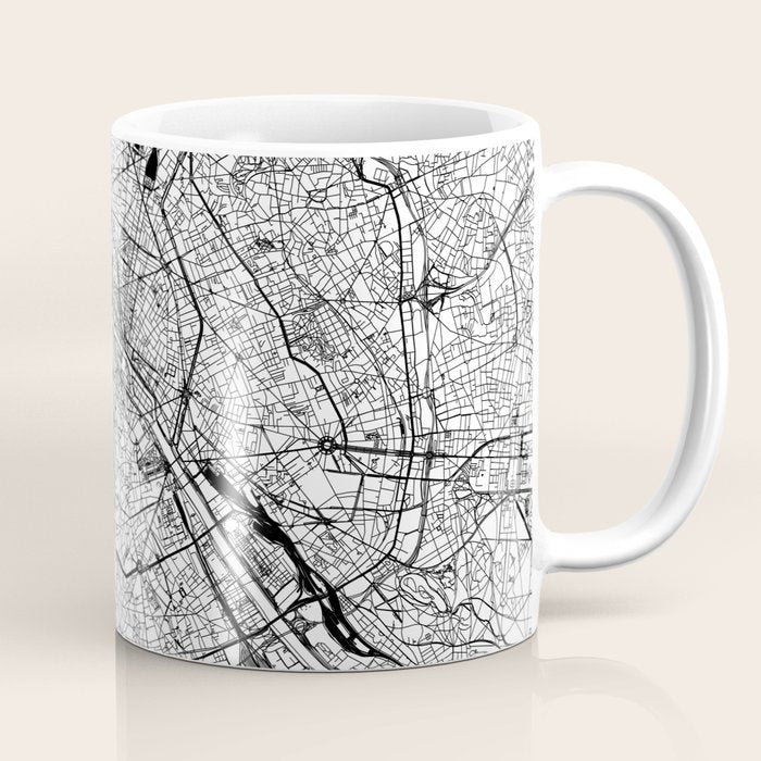 Paris White Map Coffee Mug Gallery Image 1