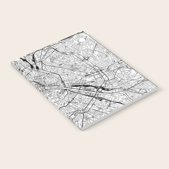 Paris White Map Notebook Gallery Image 1