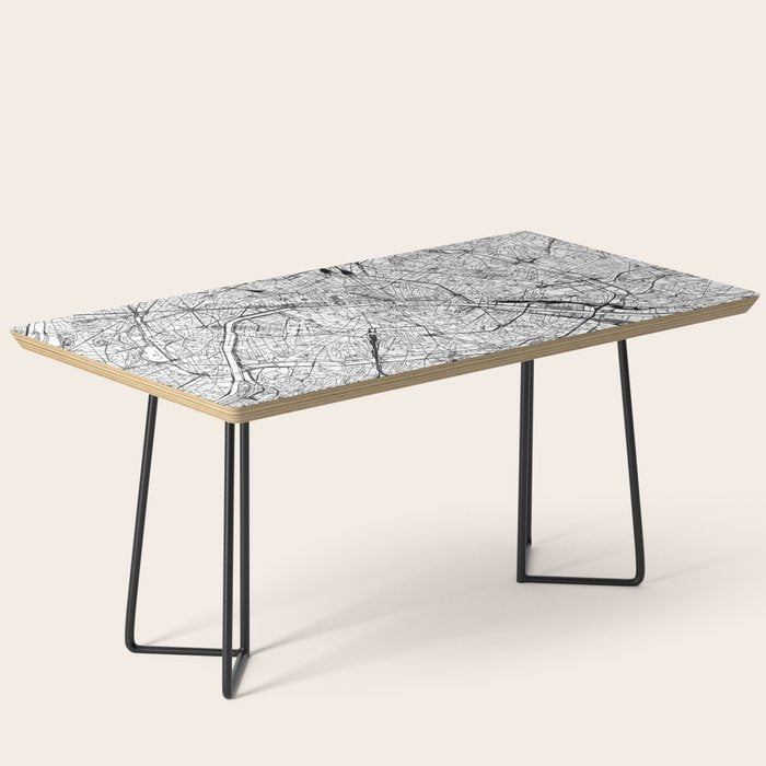 Paris White Map Coffee Table Gallery Image 1