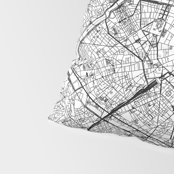 Paris White Map Pillow Sham Gallery Image 4