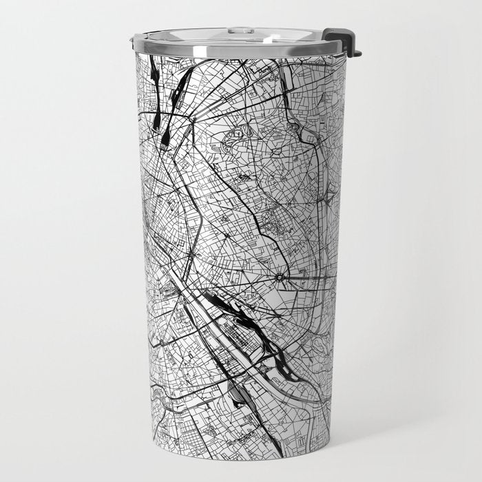 Paris White Map Travel Mug Gallery Image 2