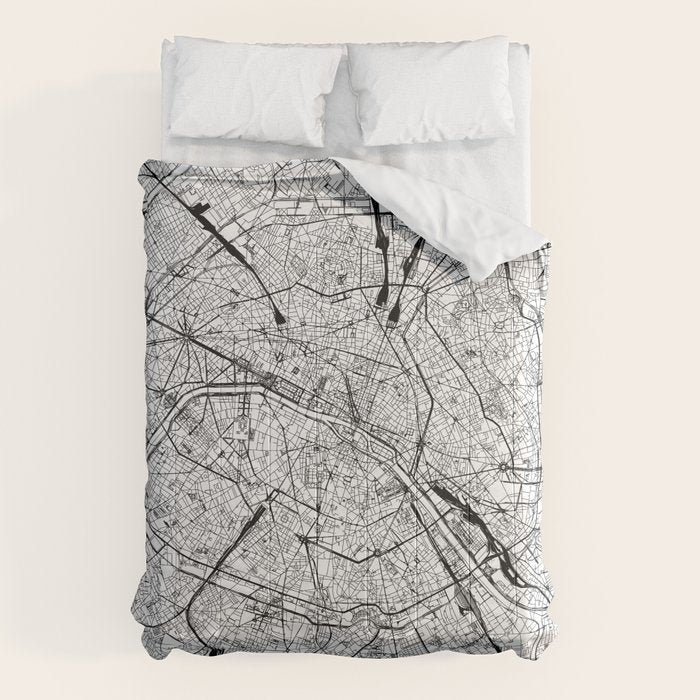 Paris White Map Comforter Gallery Image 6