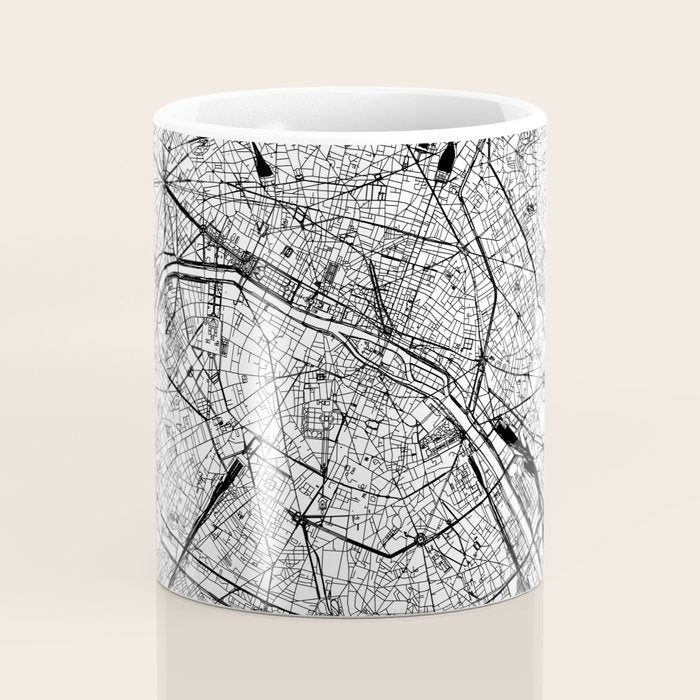 Paris White Map Coffee Mug Gallery Image 4